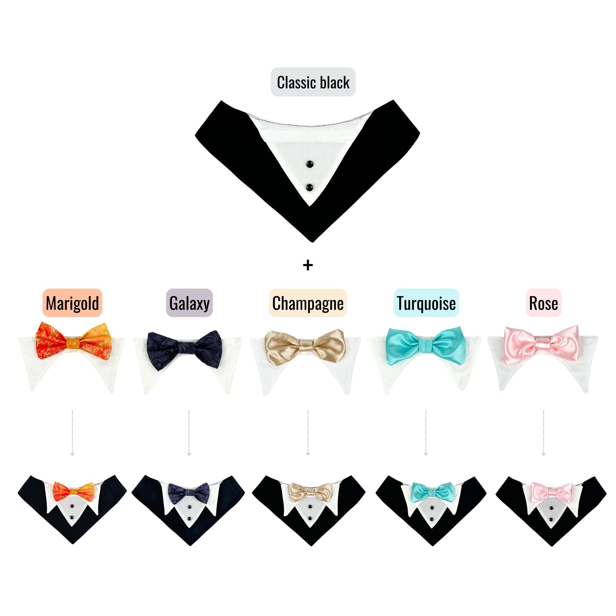 Switch-a-bow Tuxedo Bandana Set
