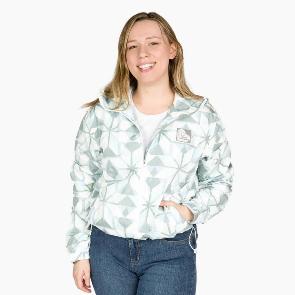 The human Puddle Jumper raincoat in Overcast, front view 