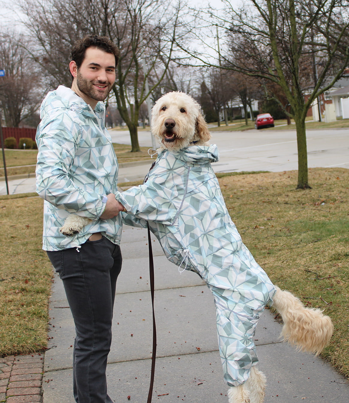 Matching dog clearance and owner raincoats