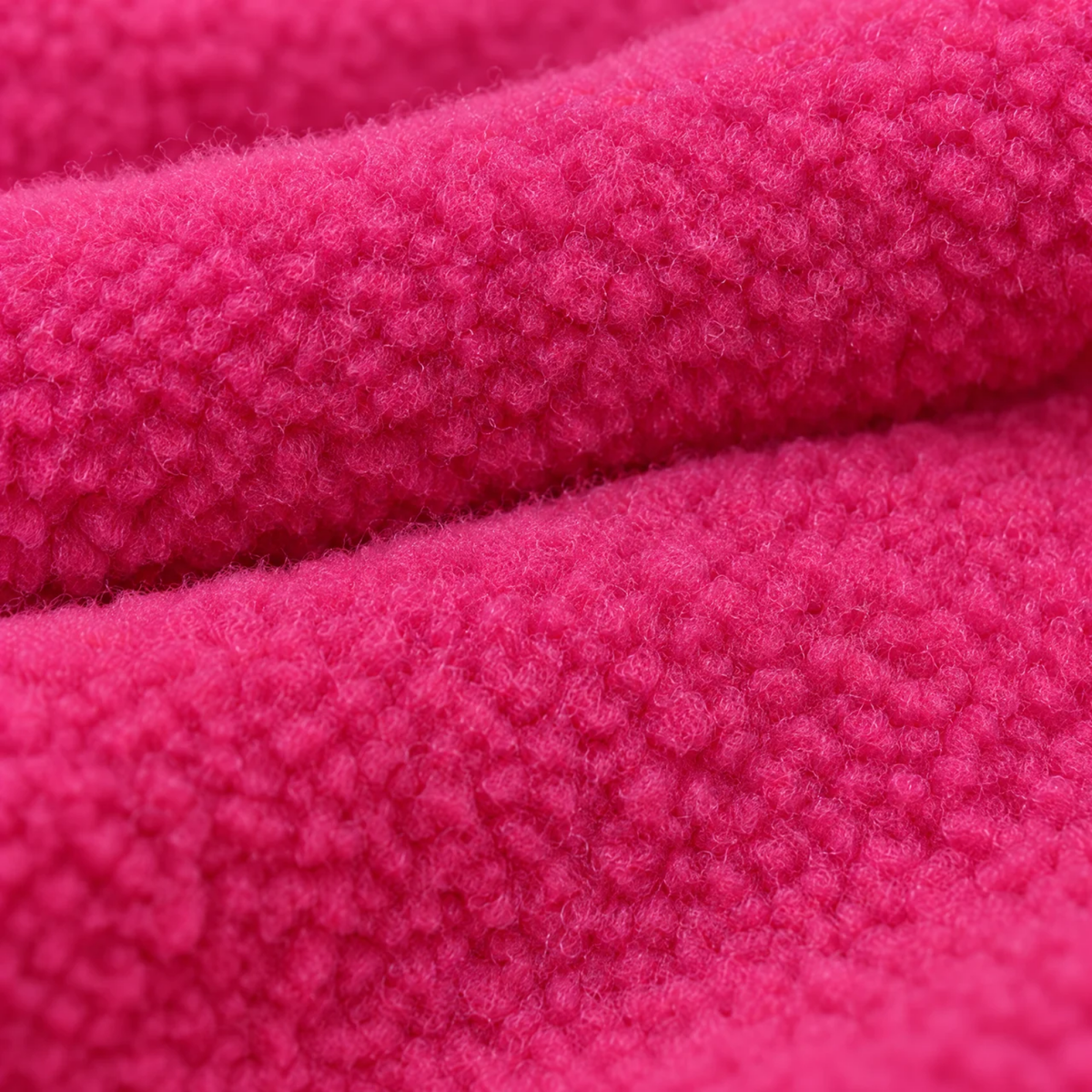 Close-up of the soft double-sided polar fleece on the Cozy Hugger jacket