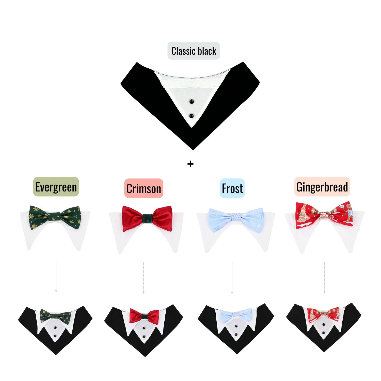 Switch-a-bow Tuxedo Bandana Set